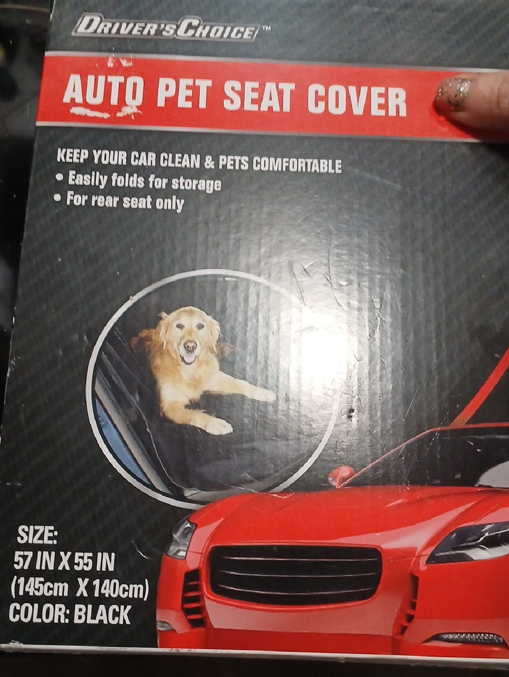 Black Auto Pet Seat Cover for Dogs